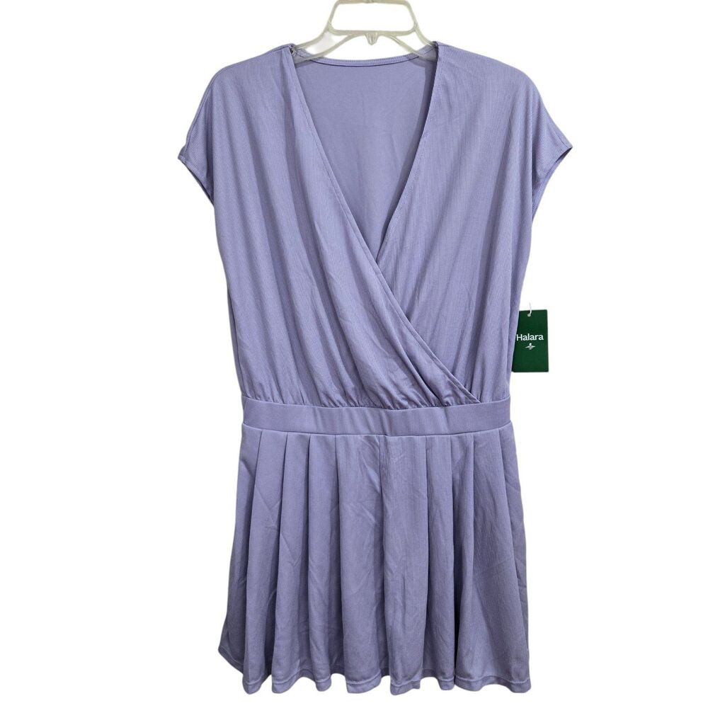Halara Romper Womens Size L Lavender‎ Waffle Knit Surplice Tenniscore Jumper NEW